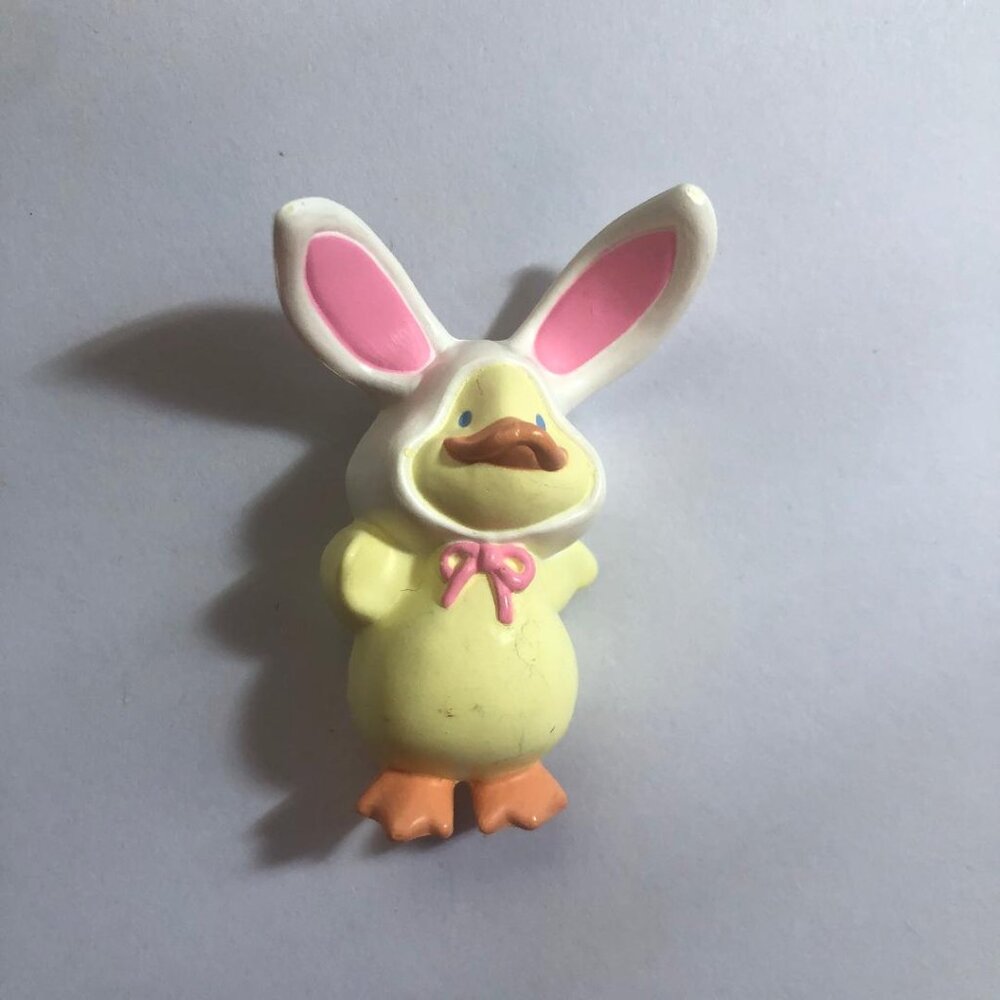 New Vintage Hallmark Easter Chick Duck in Bunny Rabbit Ears Costume 90's Brooch